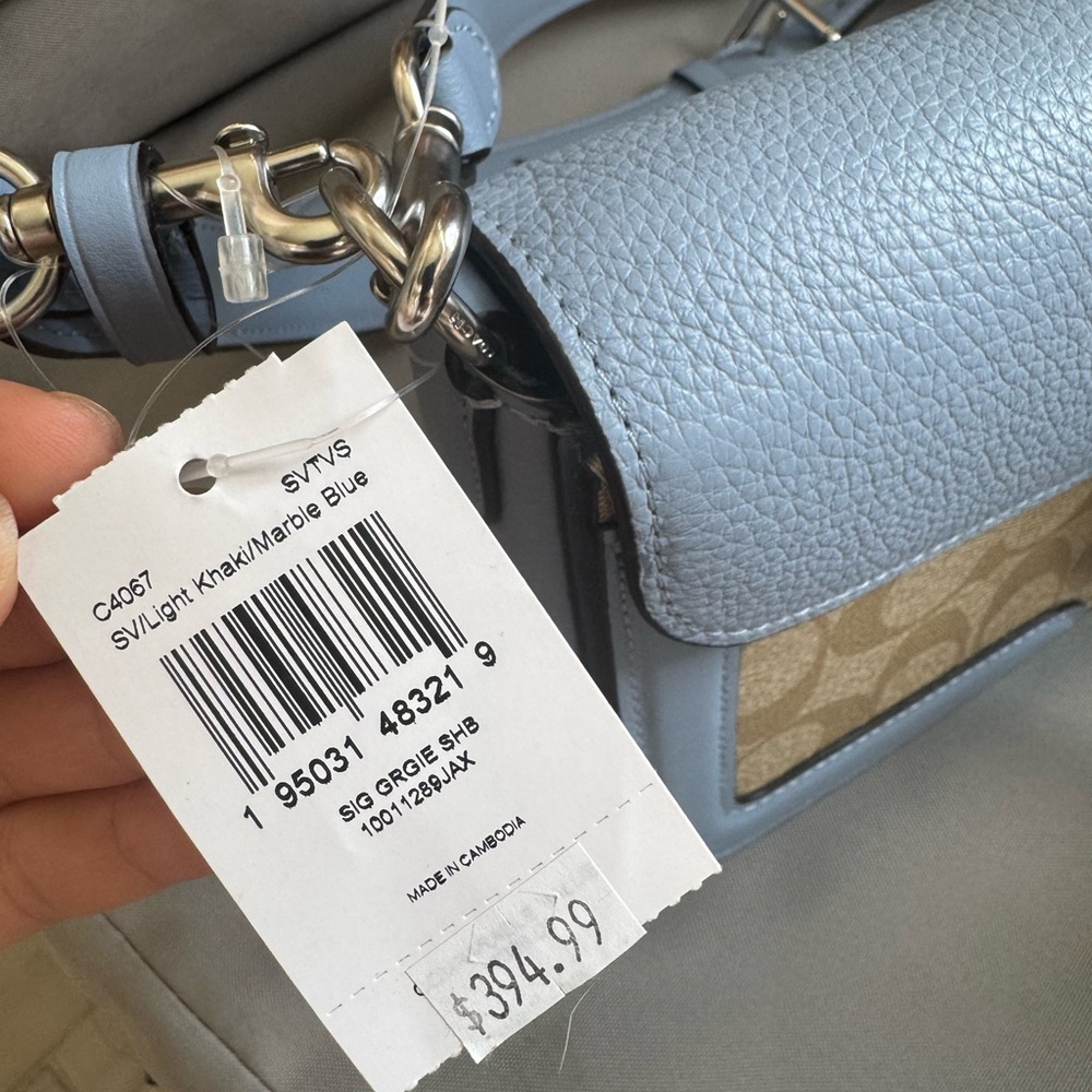 Coach Light Blue and Beige Crossbody Bag - Picture 5 of 8